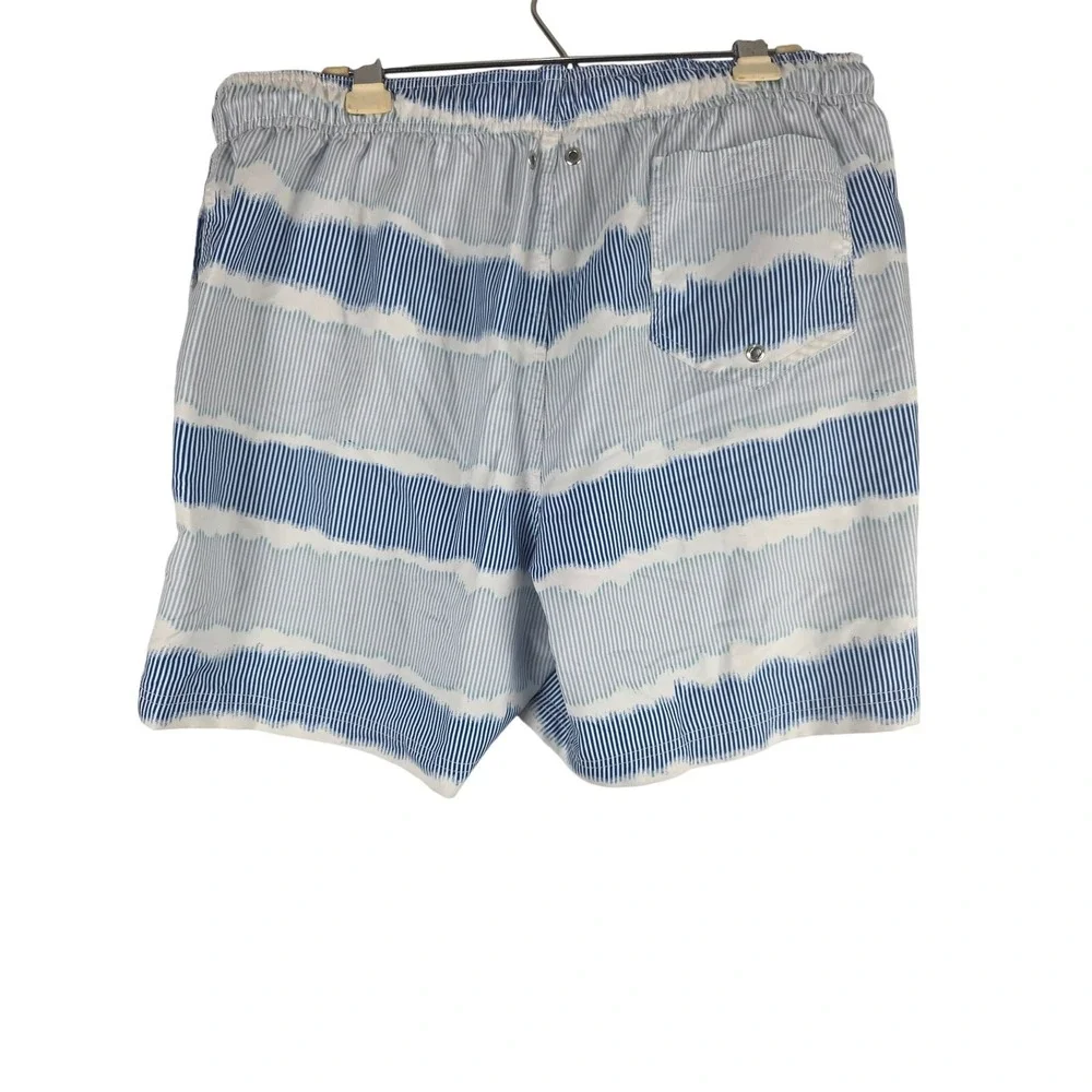 Lands End Swim Trunks XL 40/42 Mens Tie Dye Print Mesh Lined‎ Pockets Beach Lake